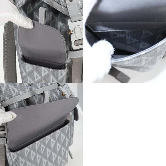 DIOR CD Diamond Backpack Pvc Gray - Picture 13 of 14